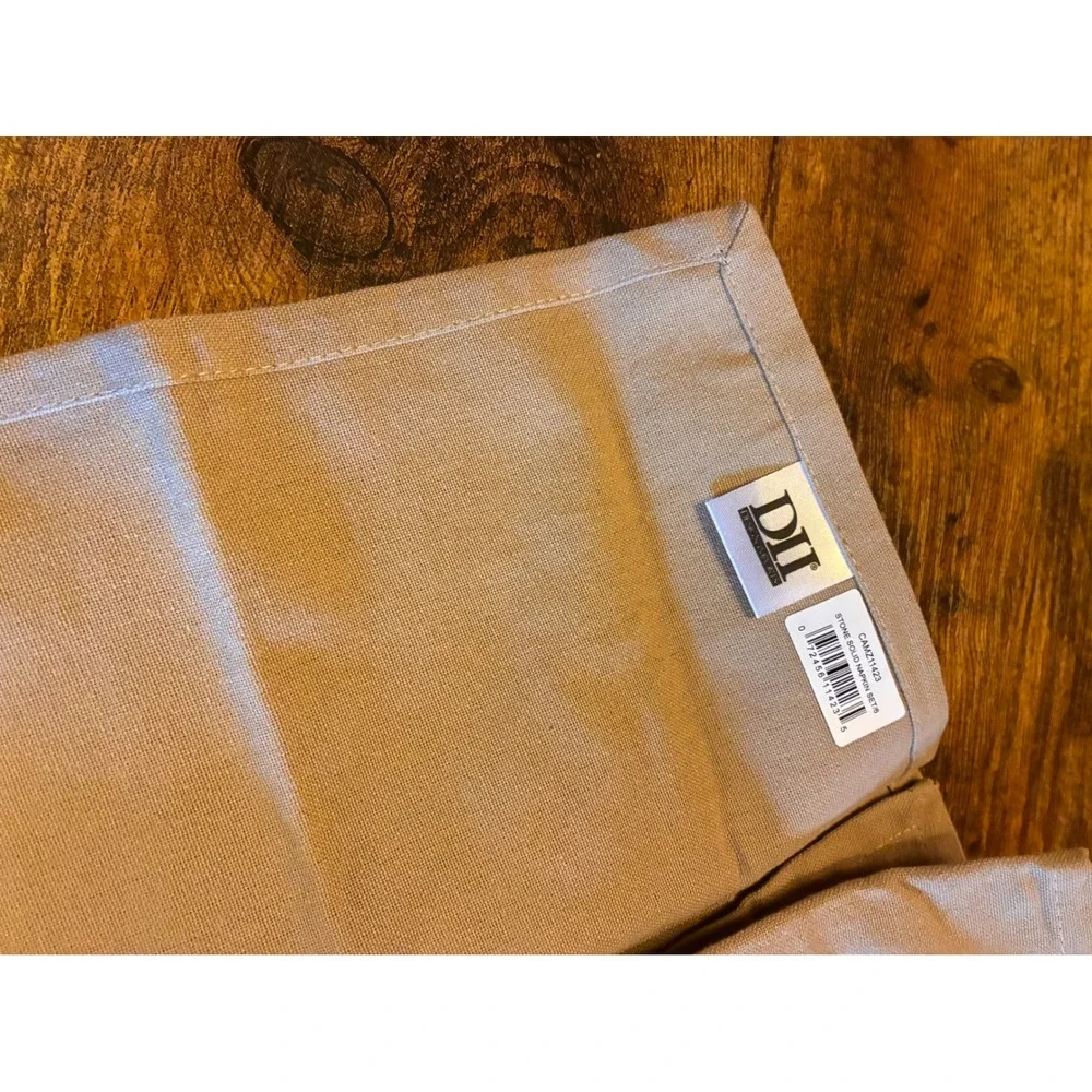 2colorDII Stone Solid Napkin Set 6 Unisex 20x20 Beige New CAMZ11423 Cotton Blend